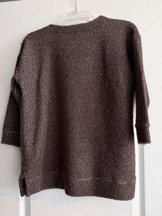 Lands' End Brown Lace-Up Knit Sweater - Picture 2 of 6